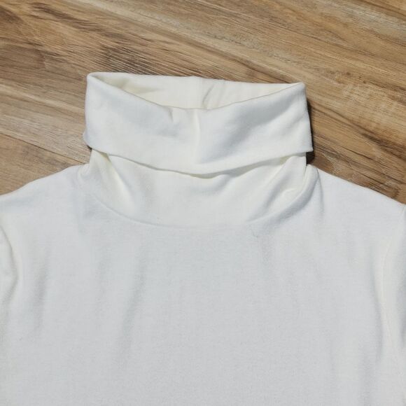 💜A New Day Cream Turtleneck Elbow Sleeve Top Small - Picture 6 of 11